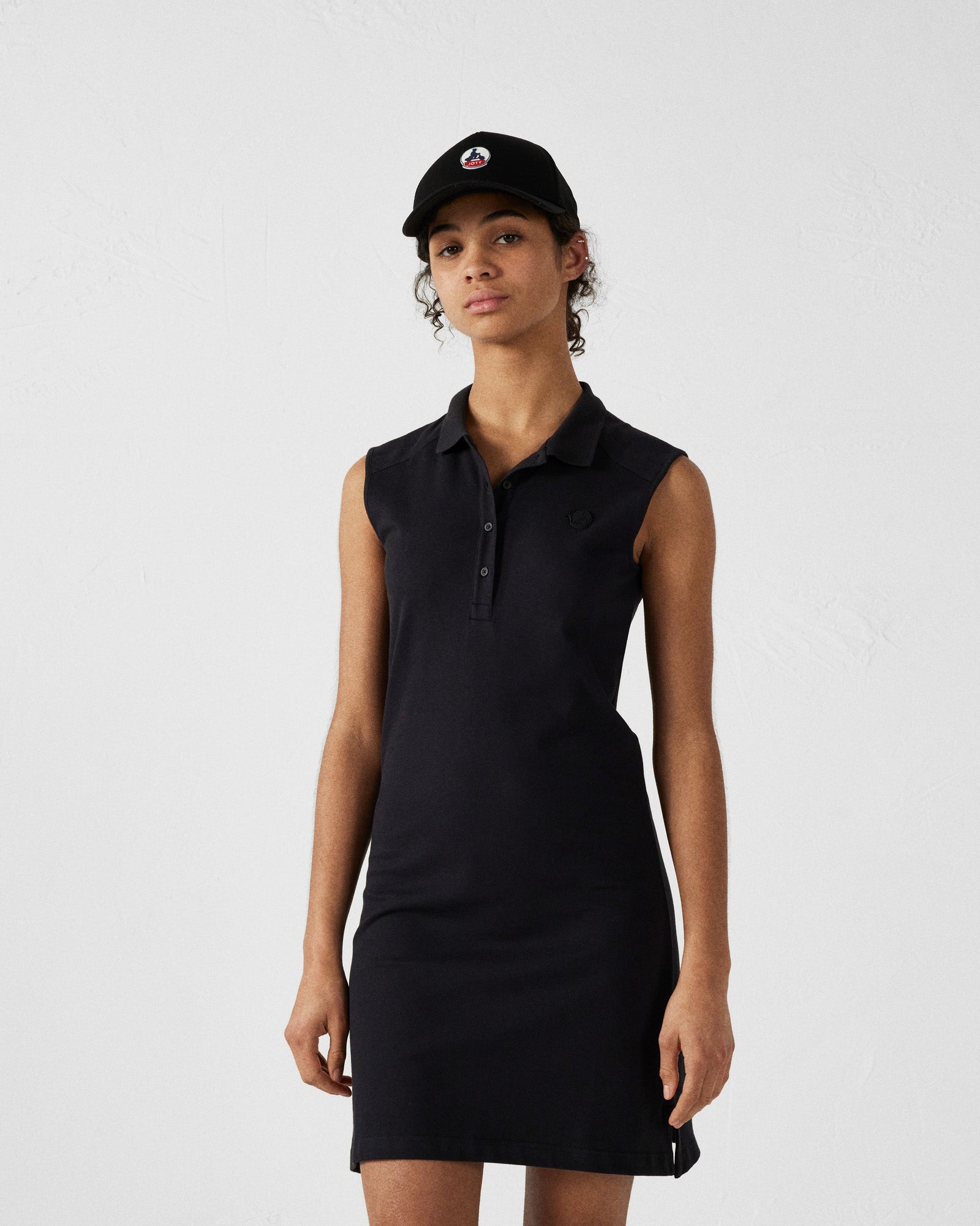 Robe polo sans manches Noir Tanger
