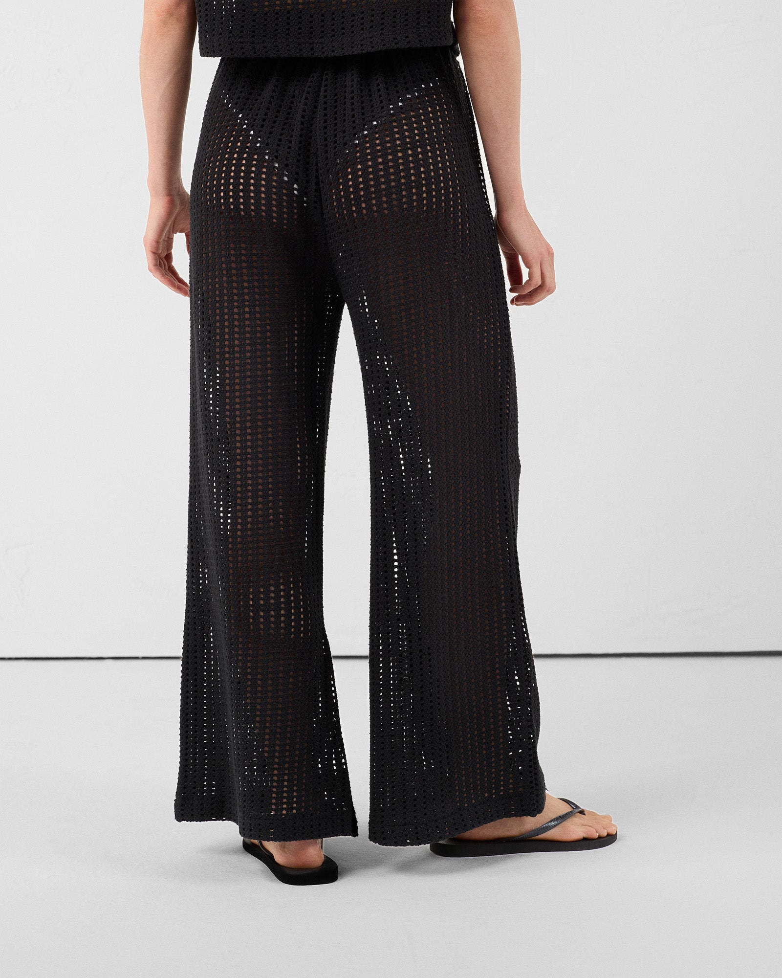 Pantalon en maille de coton Noir Virginia