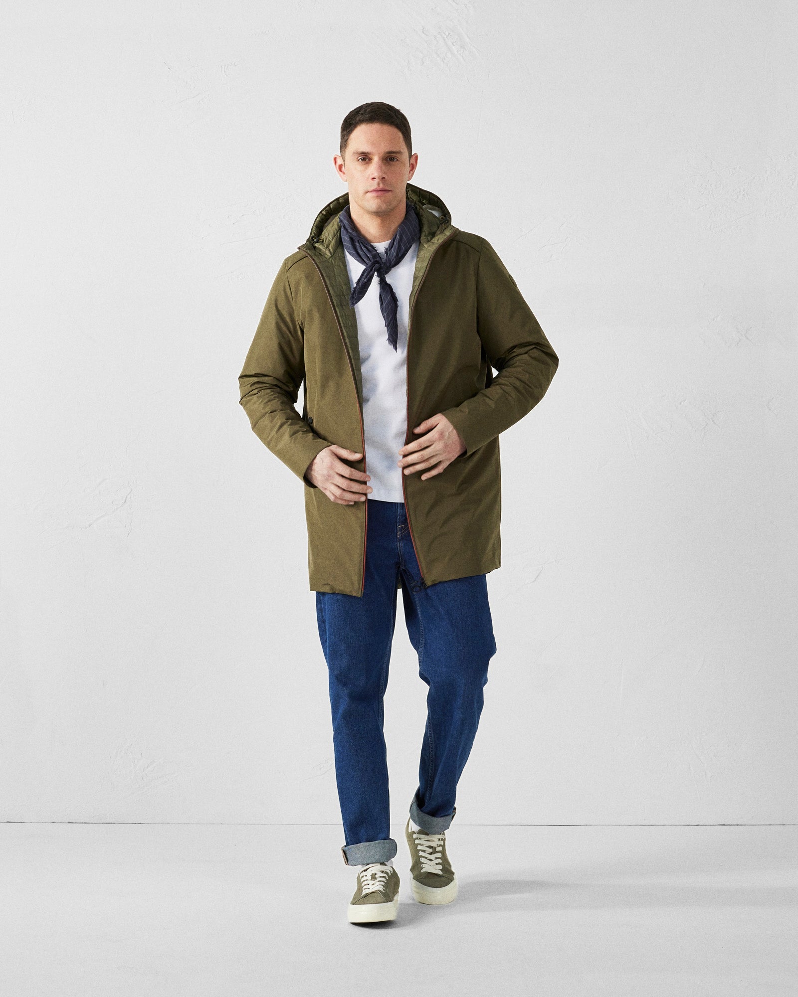 Veste longue ultralégère à capuche Army Boris