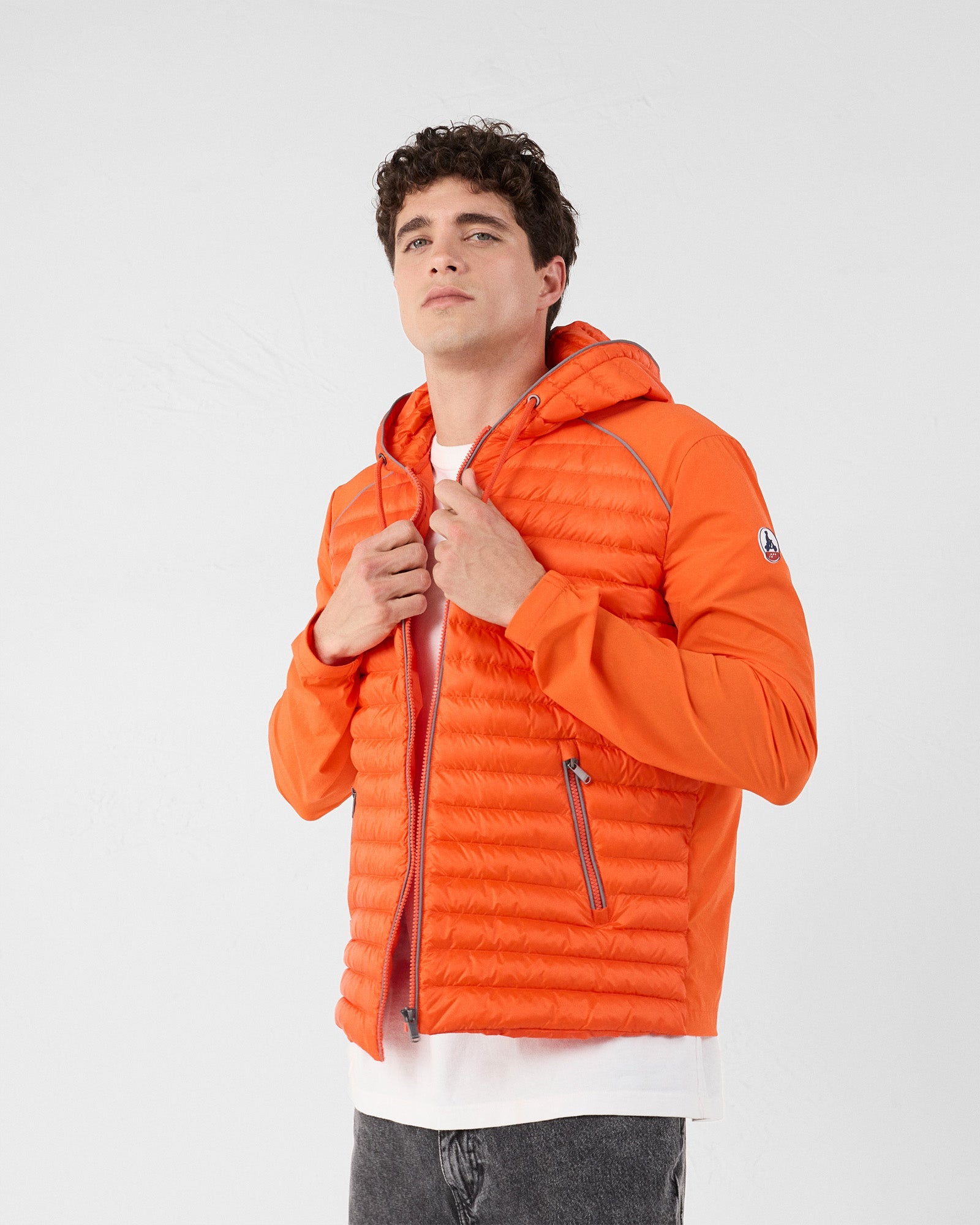 Doudoune bi-matière Rouge feu Stride