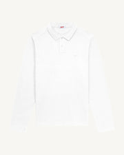 Polo manches longues en coton Blanc Carlos