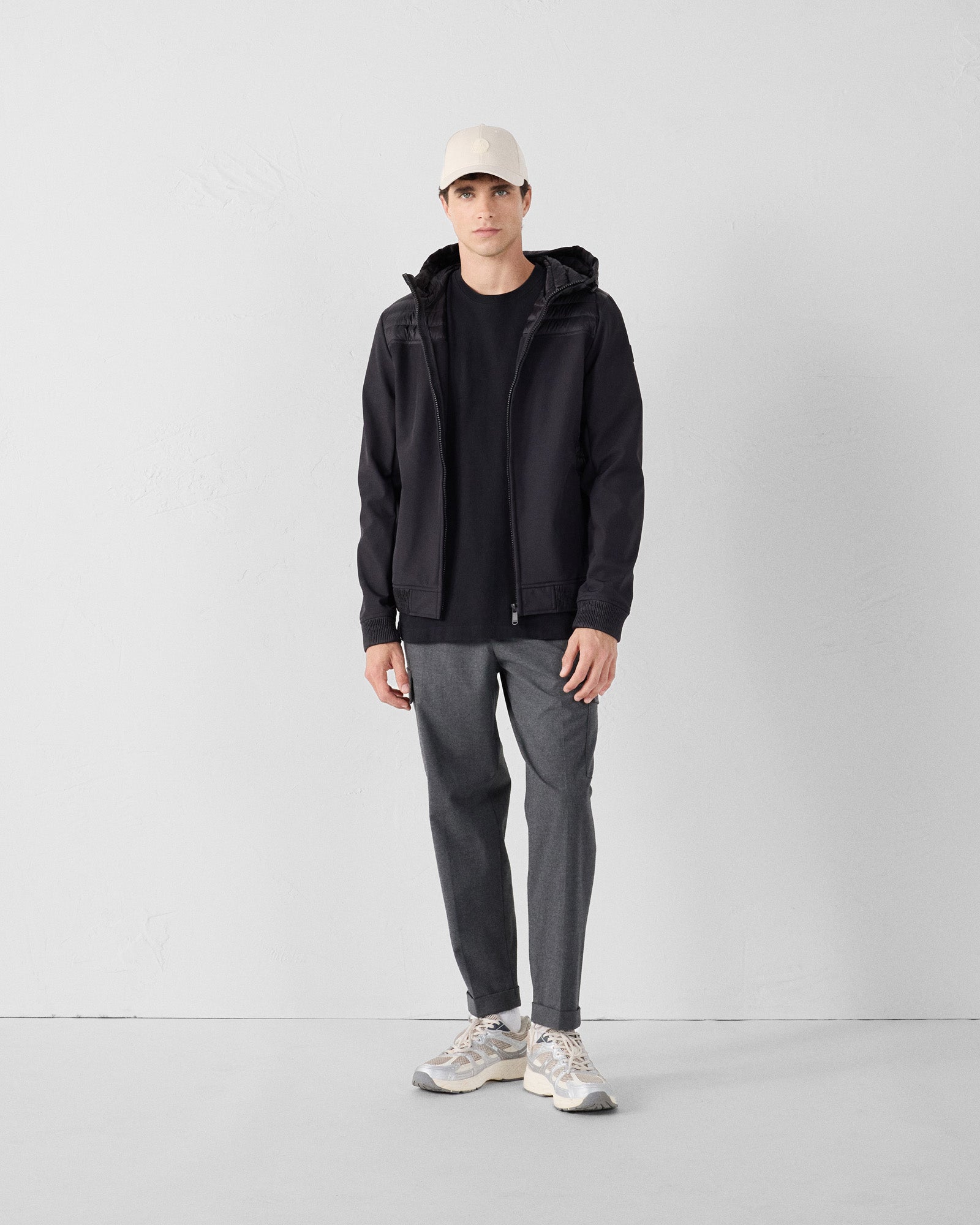 Doudoune bi-matière softshell Noir Paco 2.0