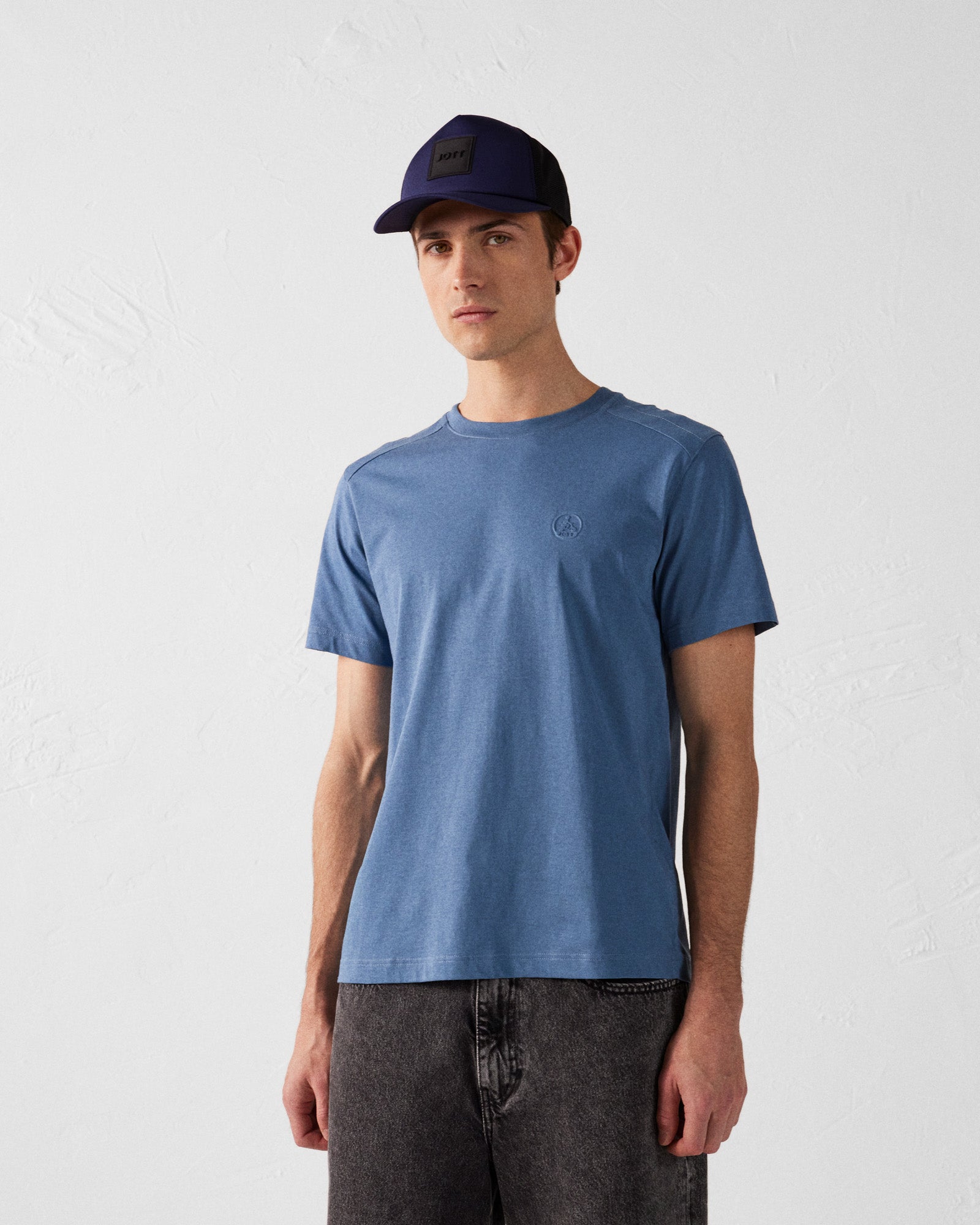 T-shirt col rond homme en coton Bleu jeans Pedro
