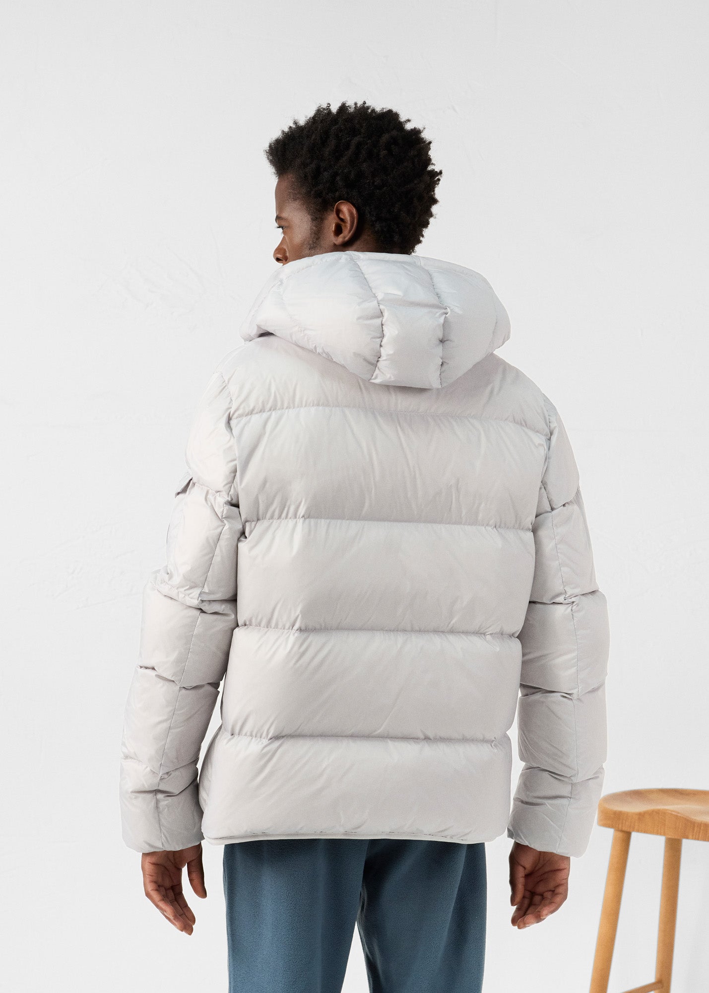 Doudoune à capuche Grand Froid Gris glace Java