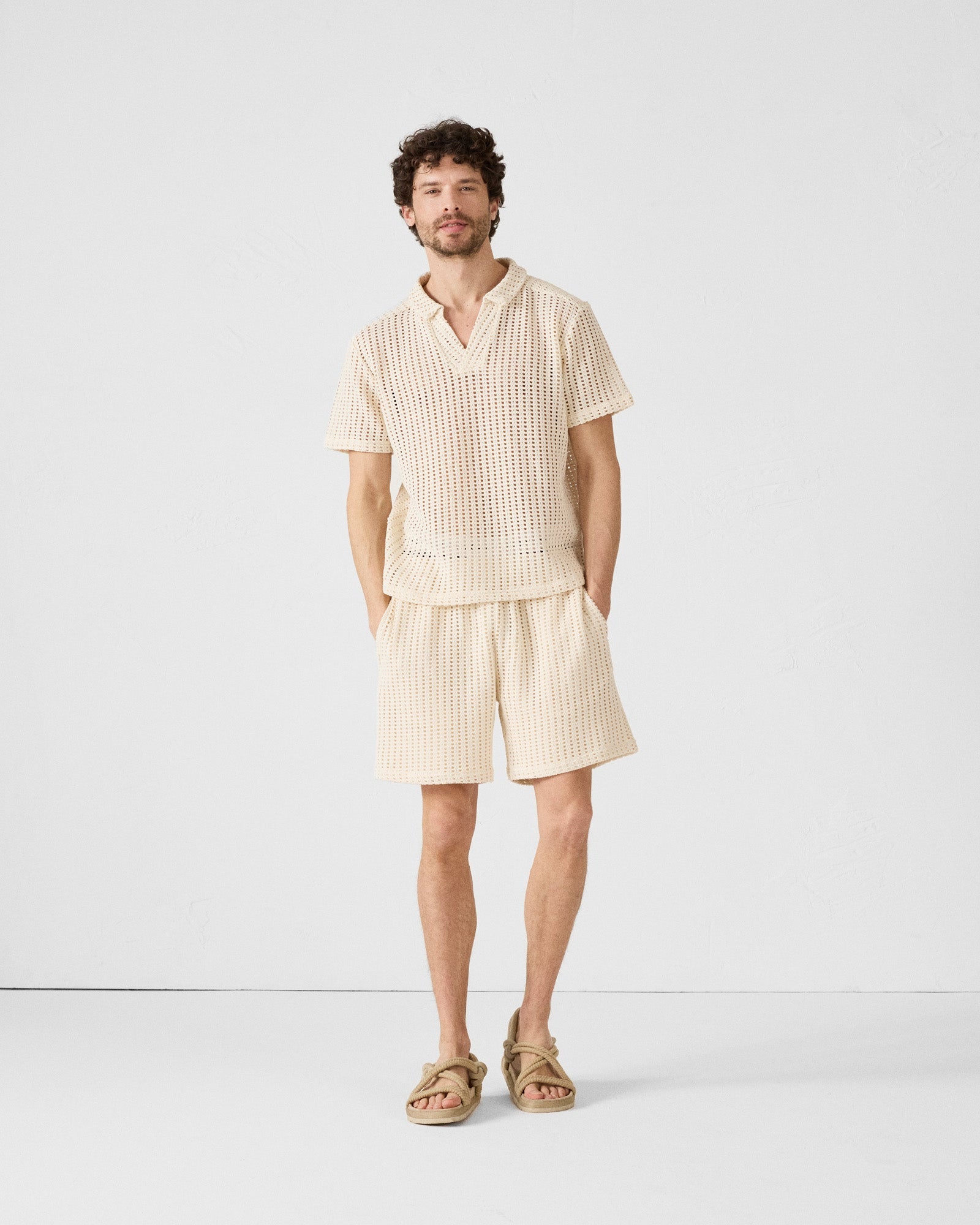 Polo en maille de coton Naturel Bruno