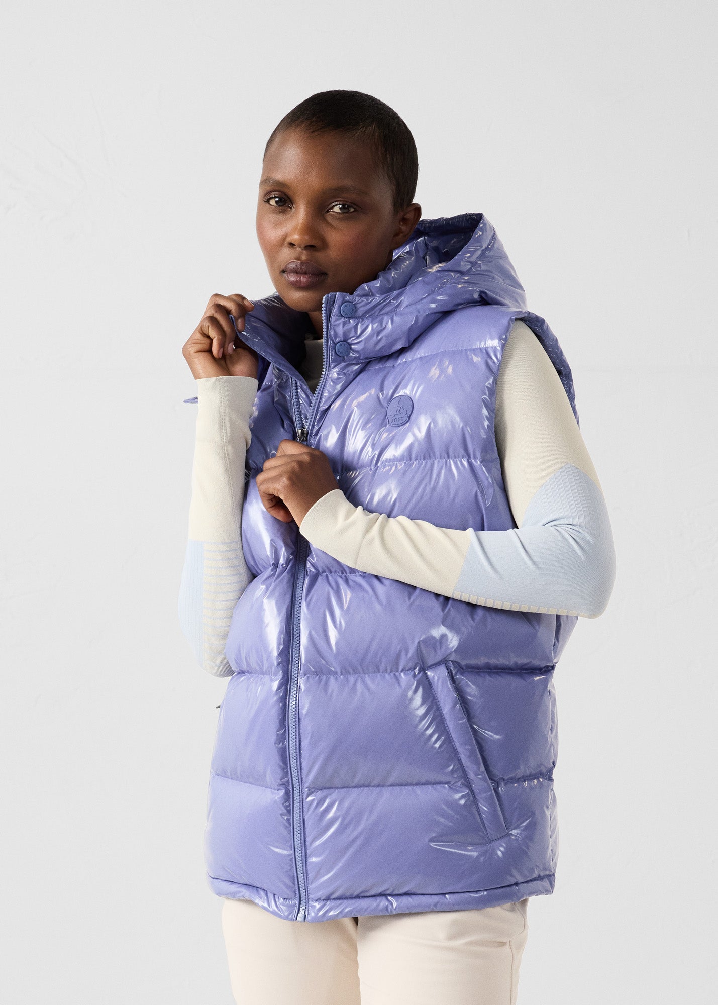Doudoune laquée sans manches Grand Froid Raisin ombre Clappe