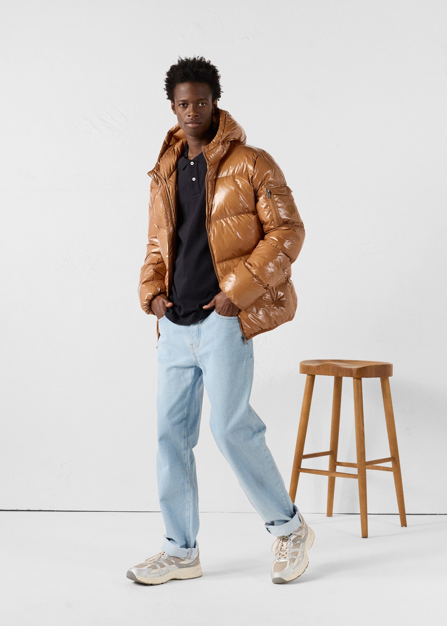 Doudoune à capuche Grand Froid Sucre roux Java laquée