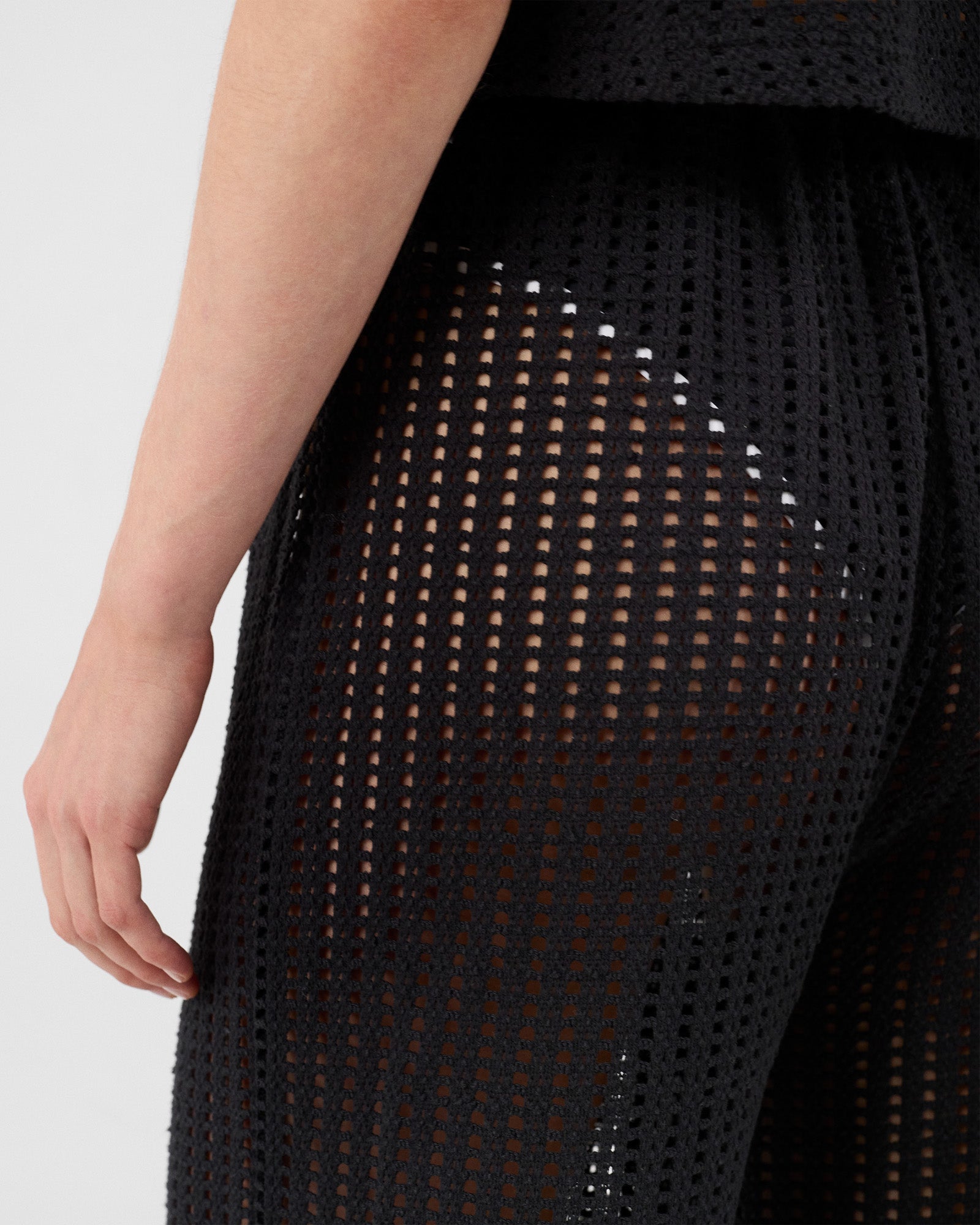 Pantalon en maille de coton Noir Virginia